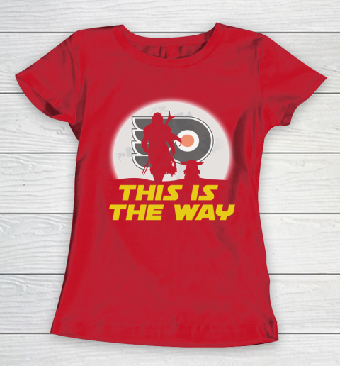 Philadelphia Flyers NHL Ice Hockey Star Wars Yoda And Mandalorian This Is The Way Women's T-Shirt 9