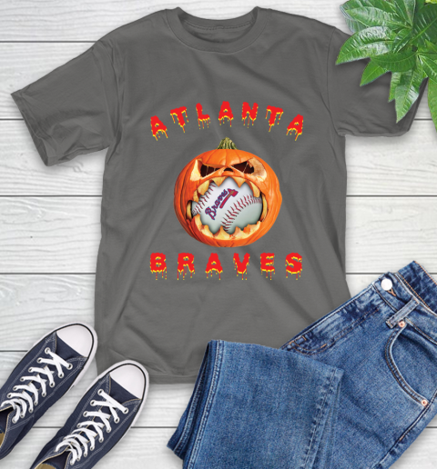 MLB Atlanta Braves Halloween Pumpkin Baseball Sports T-Shirt 9
