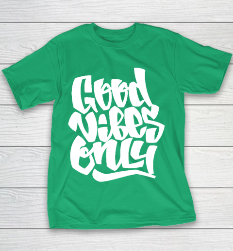 Green good vibes t shirt top