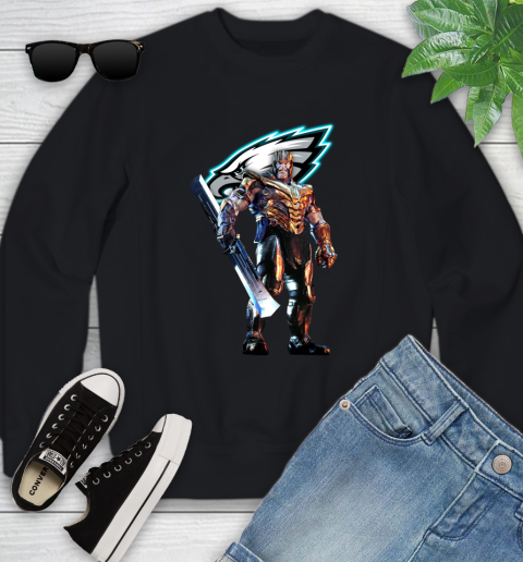 NFL Thanos Gauntlet Avengers Endgame Football Philadelphia Eagles Youth Sweatshirt 2