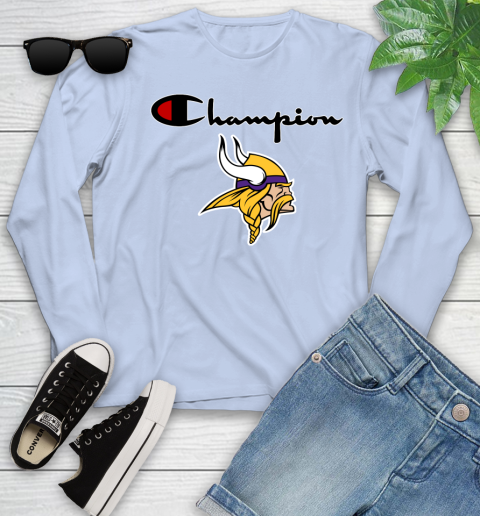 NFL Football Minnesota Vikings Champion Shirt Youth Long Sleeve 6