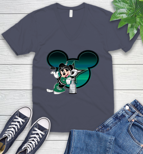 NHL Dallas Stars Stanley Cup Mickey Mouse Disney Hockey T Shirt V-Neck T-Shirt 9