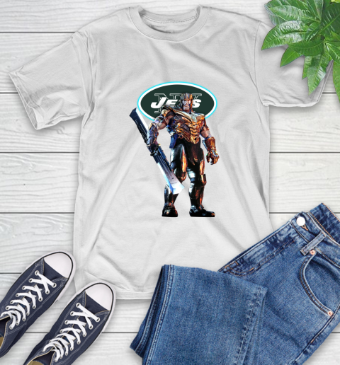NFL Thanos Gauntlet Avengers Endgame Football New York Jets T-Shirt