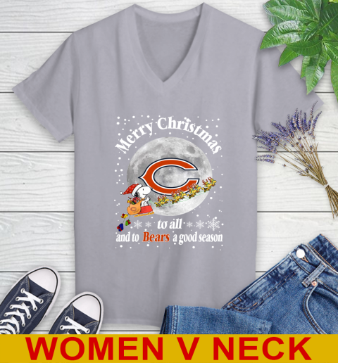 Chicago Bears Merry Christmas To All And To Bears A Good Season NFL Football Sports Women's V-Neck T-Shirt 4