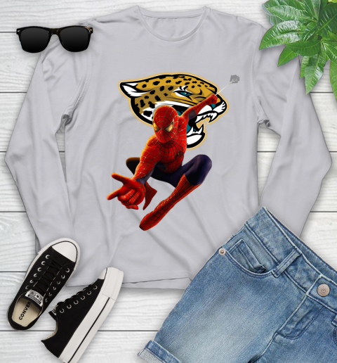 NFL Spider Man Avengers Endgame Football Jacksonville Jaguars Youth Long Sleeve 5