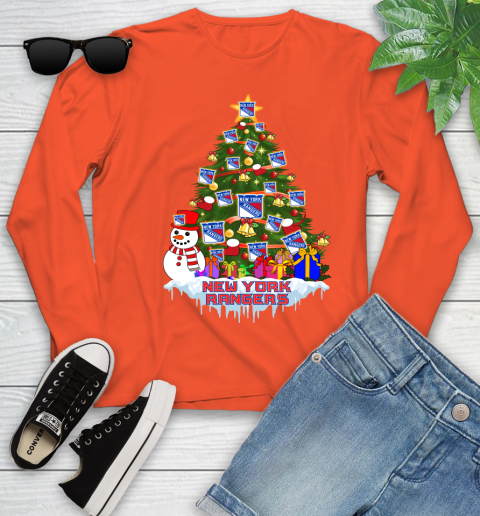 New York Rangers Merry Christmas NHL Hockey Sports Youth Long Sleeve 4