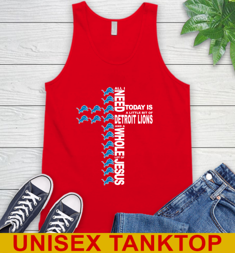 NFL All I Need Today Is A Little Bit Of Detroit Lions Cross Shirt Tank Top 5