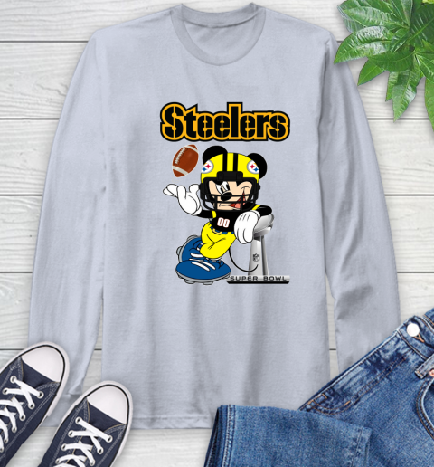 NFL Pittsburgh Steelers Mickey Mouse Disney Super Bowl Football T Shirt Long Sleeve T-Shirt 6