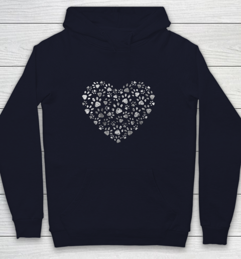 Dog Mom T Shirt Cool Paw Print Heart Women Men Dog Lovers Youth Hoodie 2