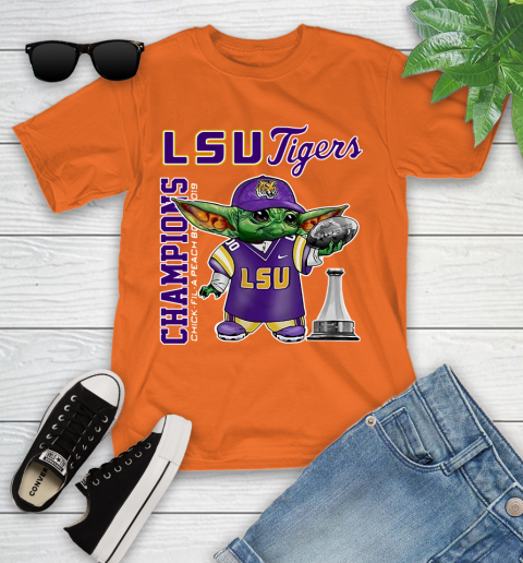 Baby Yoda LSU Tigers Champion Shirt 107