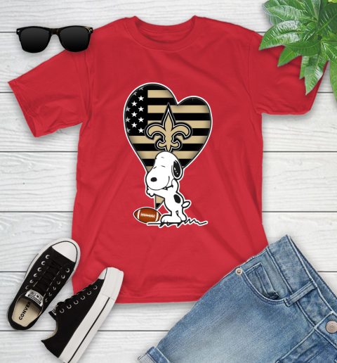 New Orleans Saints NFL Football The Peanuts Movie Adorable Snoopy Youth T-Shirt 10