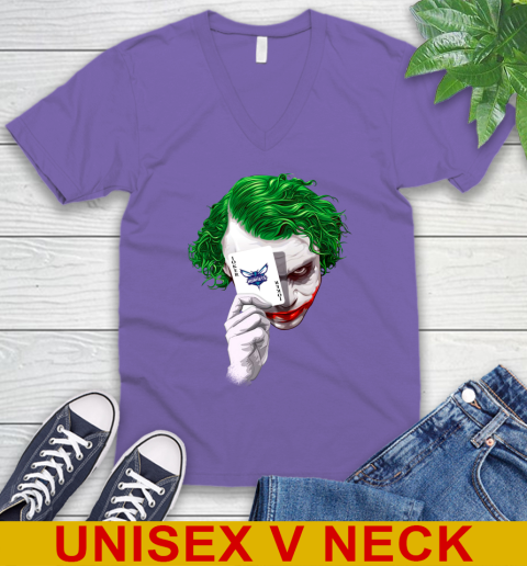 Charlotte Hornets NBA Basketball Joker Card Shirt V-Neck T-Shirt 8
