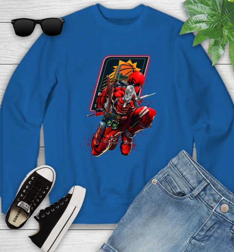 NBA Deadpool Marvel Comics Sports Basketball Phoenix Suns Youth Sweatshirt 8