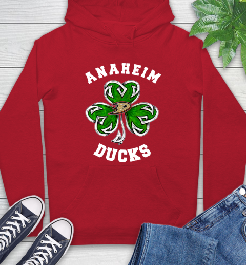NHL Anaheim Ducks Three Leaf Clover St Patrick's Day Hockey Sports Hoodie 10