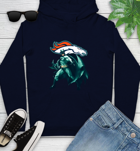 NFL Batman Football Sports Denver Broncos Youth Hoodie 4