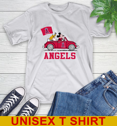 MLB Baseball Los Angeles Angels Pluto Mickey Driving Disney Shirt T-Shirt 12