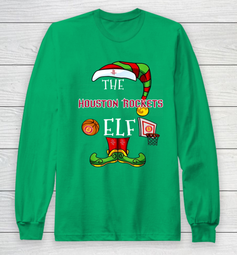 Houston Rockets Christmas ELF Funny NBA Long Sleeve T-Shirt 4