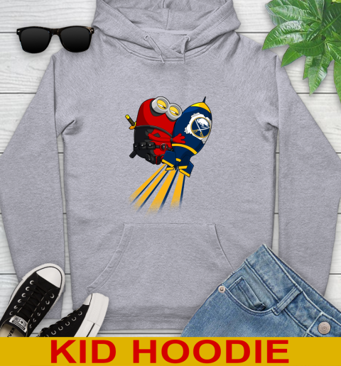NHL Hockey Buffalo Sabres Deadpool Minion Marvel Shirt Youth Hoodie 7 NHL Hockey Buffalo Sabres Deadpool Minion Marvel Shirt Youth Hoodie - Image 7