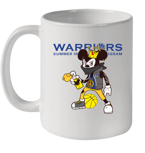 Golden State Warriors NBA Basketball Mickey Peace Sign Sports Ceramic Mug 11oz