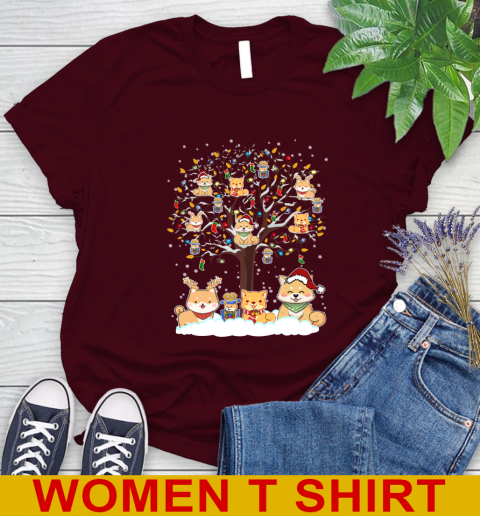 Shiba inu dog pet lover light christmas tree shirt 90