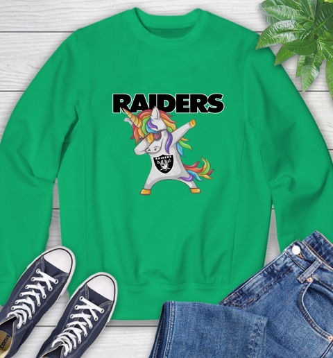 Oakland Raiders NFL Football Funny Unicorn Dabbing Sports Sweatshirt 6
