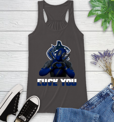 NHL Vancouver Canucks Deadpool Love You Fuck You Hockey Sports Racerback Tank 11