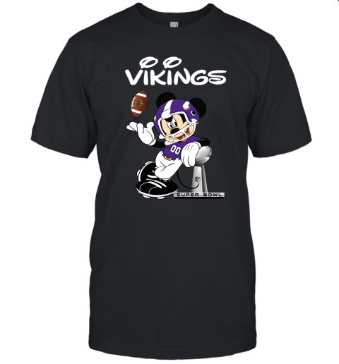 Mickey Vikings Taking The Super Bowl Trophy Football Unisex Jersey Tee