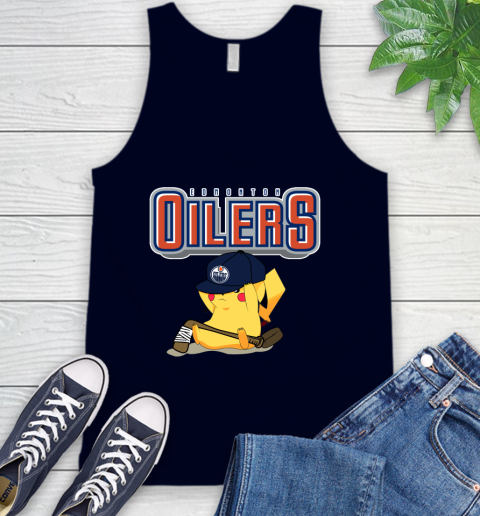 NHL Pikachu Hockey Sports Edmonton Oilers Tank Top 3