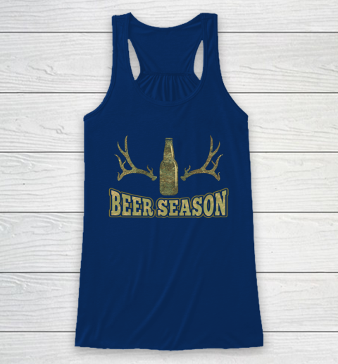 Beer Season Funny Camo Deer Hunting Pun Men Who Love Beers Racerback Tank 4
