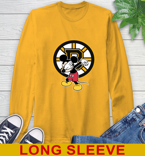 Boston Bruins NHL Hockey Dabbing Mickey Disney Sports Long Sleeve T-Shirt 3