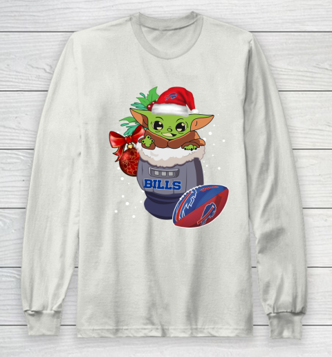Buffalo Bills Christmas Baby Yoda Star Wars Funny Happy NFL Long Sleeve T-Shirt 12