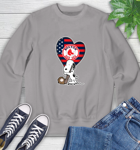 Boston Red Sox MLB Baseball The Peanuts Movie Adorable Snoopy Sweatshirt 5