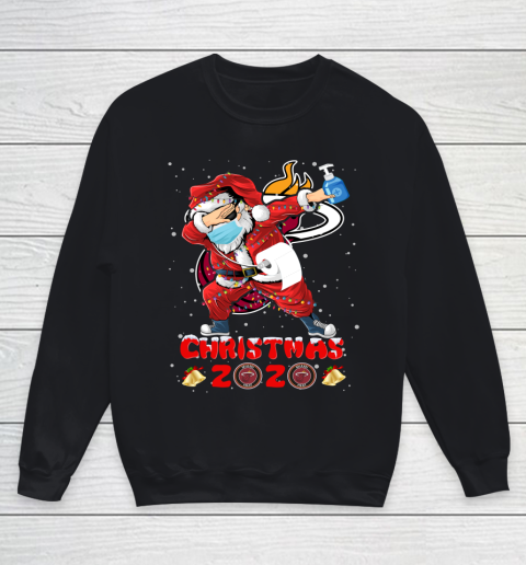 Miami Heat Funny Santa Claus Dabbing Christmas 2020 NBA Youth Sweatshirt