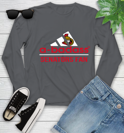 NHL A Badass Ottawa Senators Fan Adidas Hockey Sports Youth Long Sleeve 9