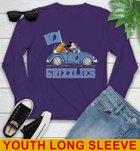 NBA Basketball Memphis Grizzlies Pluto Mickey Driving Disney Shirt Youth Long Sleeve 5