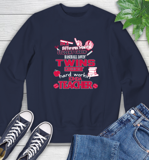 Minnesota Twins MLB I'm A Difference Making Student Caring Baseball Loving Kinda Teacher Sweatshirt 2
