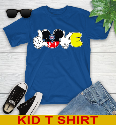 Minnesota Twins MLB Baseball Love Mickey Disney Sports Youth T-Shirt 9