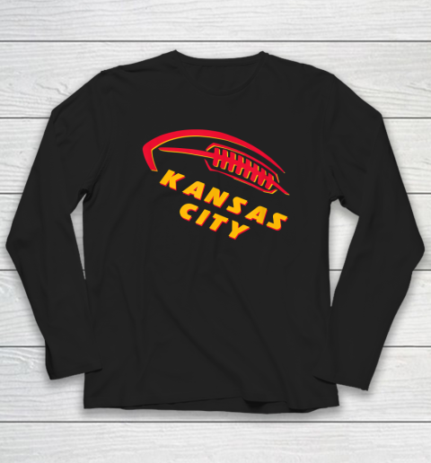 Game Day Kansas City Football 3 Retro Bookbag Tailgating Long Sleeve T-Shirt