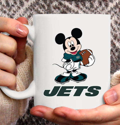 NFL Football New York Jets Cheerful Mickey Mouse Shirt Ceramic Mug 15oz 2