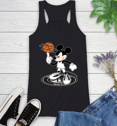 NBA Basketball Brooklyn Nets Cheerful Mickey Disney Shirt Racerback Tank