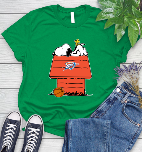 Oklahoma City Thunder NBA Basketball Snoopy Woodstock The Peanuts Movie Women's T-Shirt 6