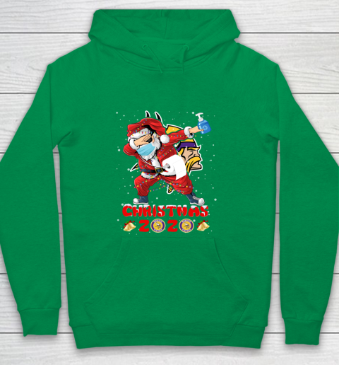 Minnesota Vikings Funny Santa Claus Dabbing Christmas 2020 NFL Youth Hoodie 4