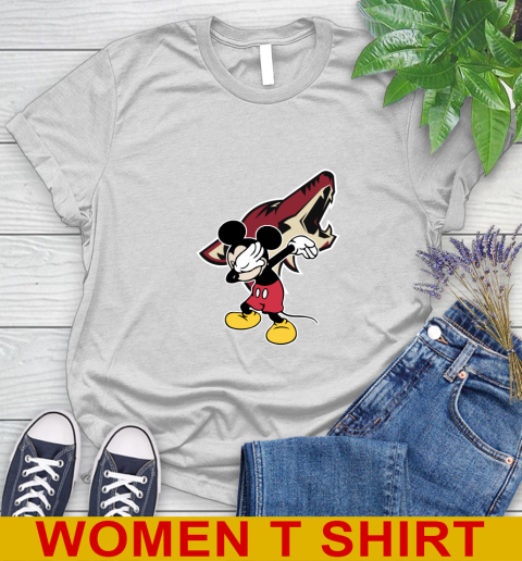 Arizona Coyotes NHL Hockey Dabbing Mickey Disney Sports Women's T-Shirt