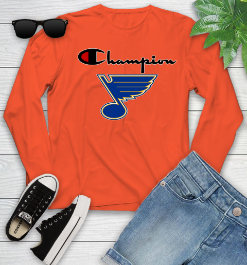NHL Hockey St.Louis Blues Champion Shirt Youth Long Sleeve 2