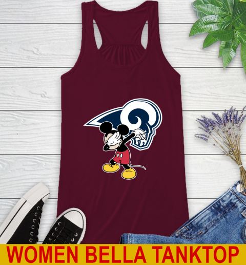 Los Angeles Rams NFL Football Dabbing Mickey Disney Sports Racerback Tank 3