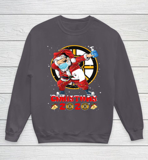Boston Bruins Funny Santa Claus Dabbing Christmas 2020 NHL Youth Sweatshirt 5