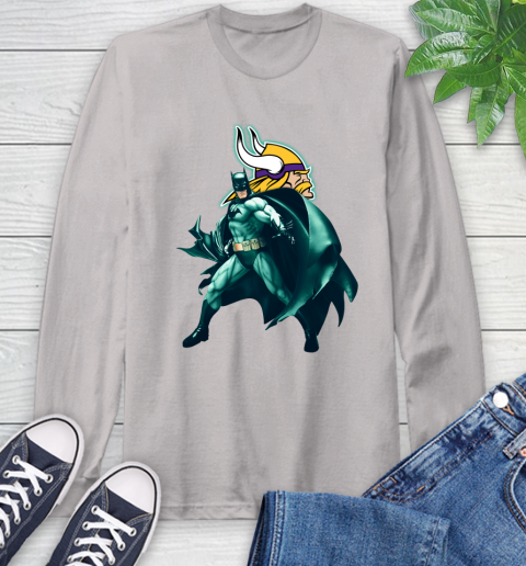 NFL Batman Football Sports Minnesota Vikings Long Sleeve T-Shirt 12