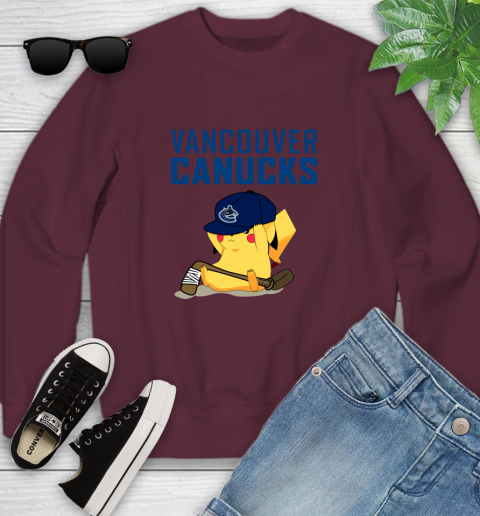 NHL Pikachu Hockey Sports Vancouver Canucks Youth Sweatshirt 5
