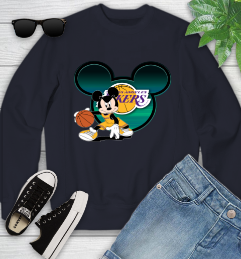 NBA Los Angeles Lakers Mickey Mouse Disney Basketball Youth Sweatshirt 3