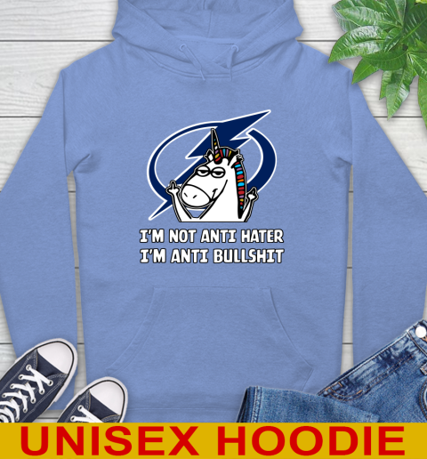 Tampa Bay Lightning NHL Hockey Unicorn I'm Not Anti Hater I'm Anti Bullshit Hoodie 11